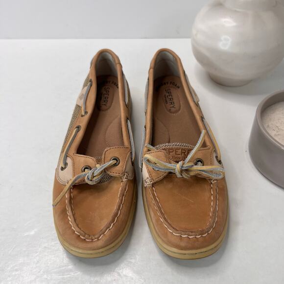 Sperry Authentic Angelfish 1-Eye Colorblock Boat Shoe Tan Women 8 NWOB - Picture 5 of 9